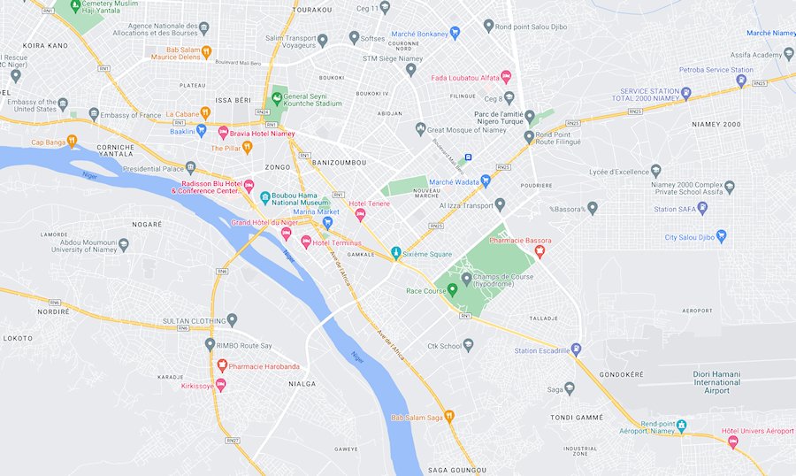 Map of Niamey, Niger