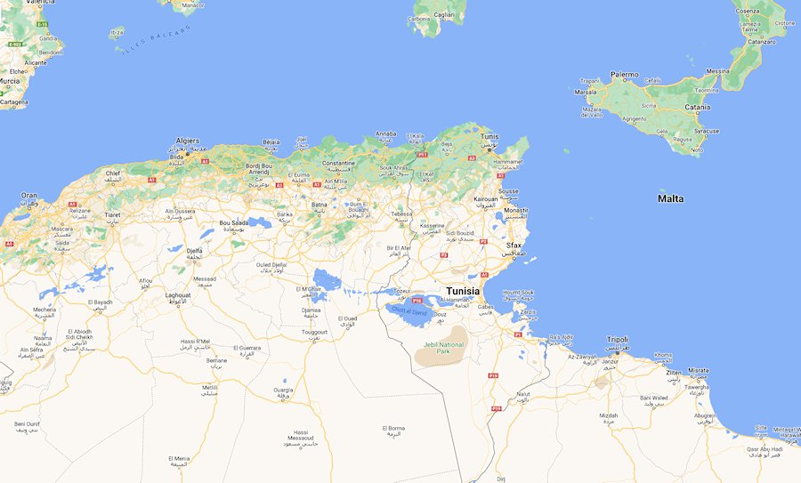 Map of Tunisia