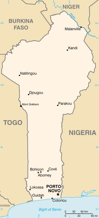 Map of Benin