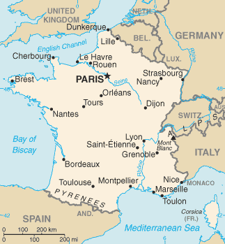 Map of France.