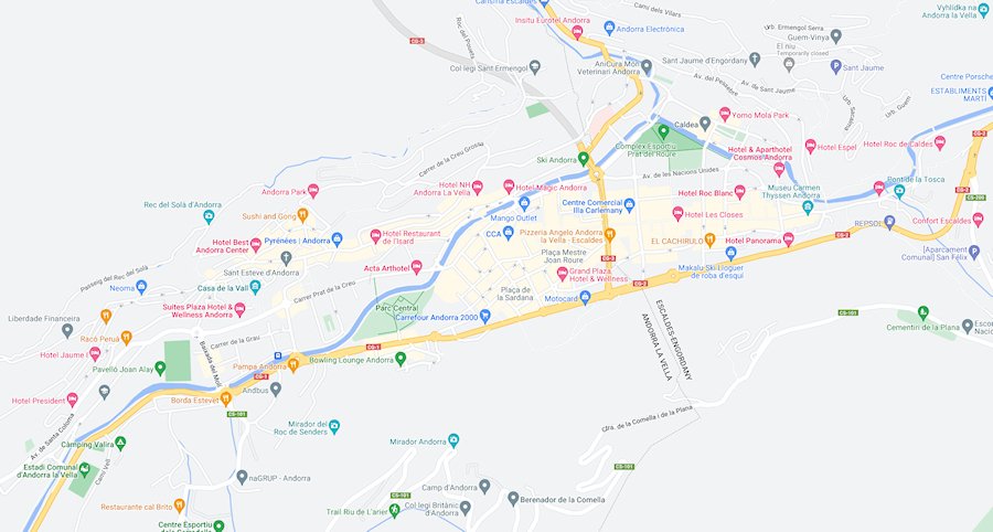 Map of Andorra La Vella