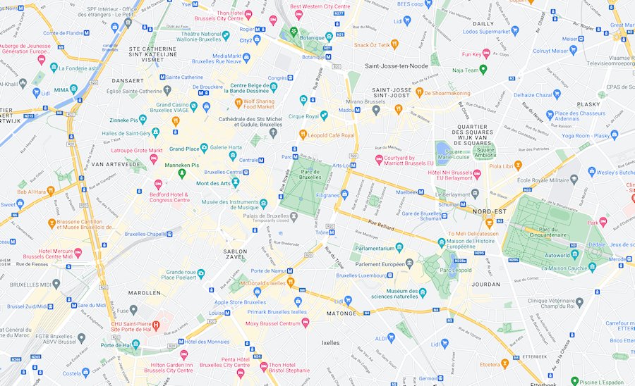 Map of Brussels