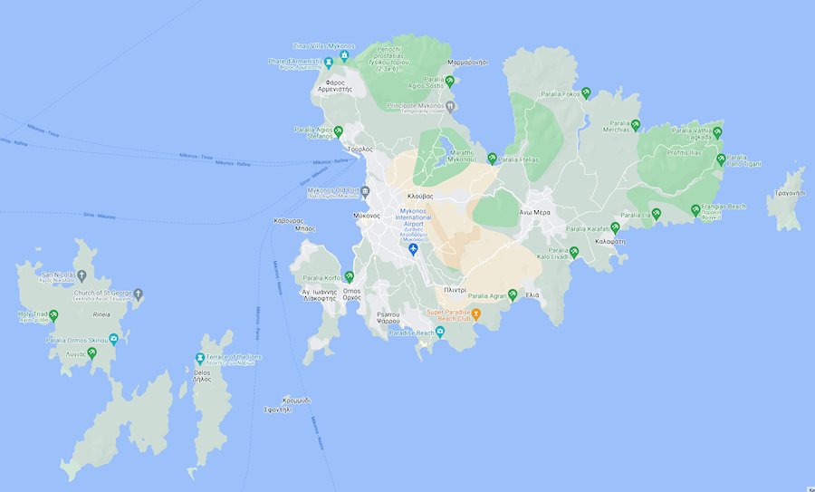 Map of Mykonos