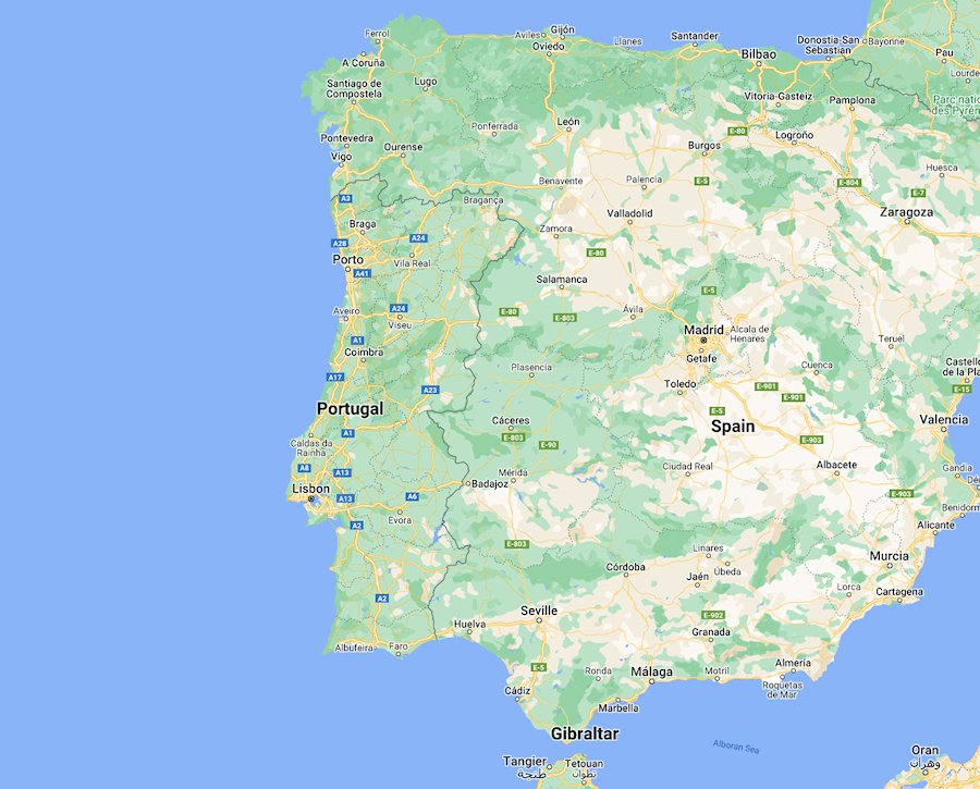 Map of Portugal