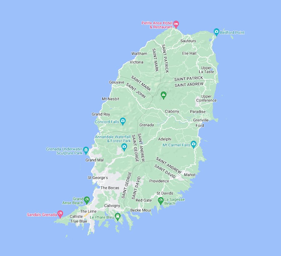 Map of Grenada