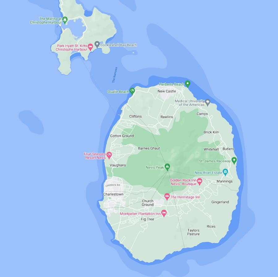 Map of Nevis