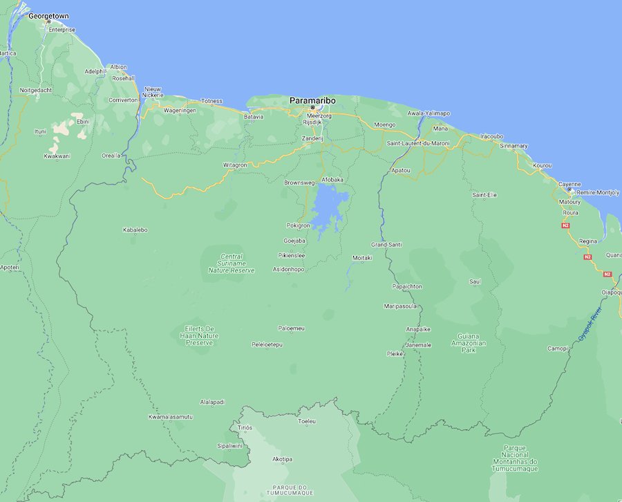 Map of Suriname