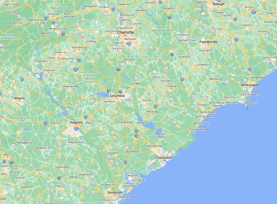 Map of South Carolina