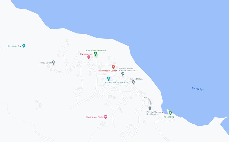 Map of Adamstown and Bounty Bay