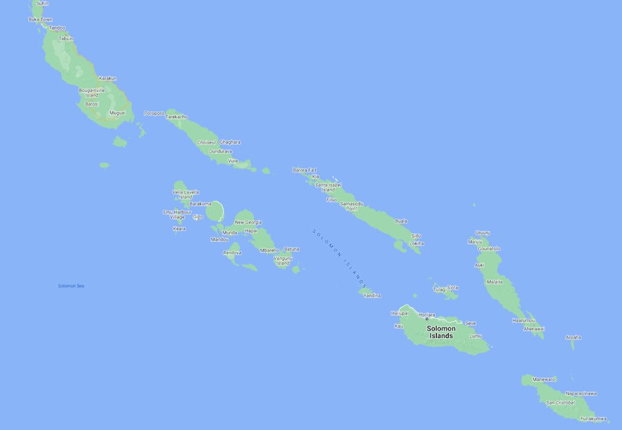 Map of The Solomon Islands