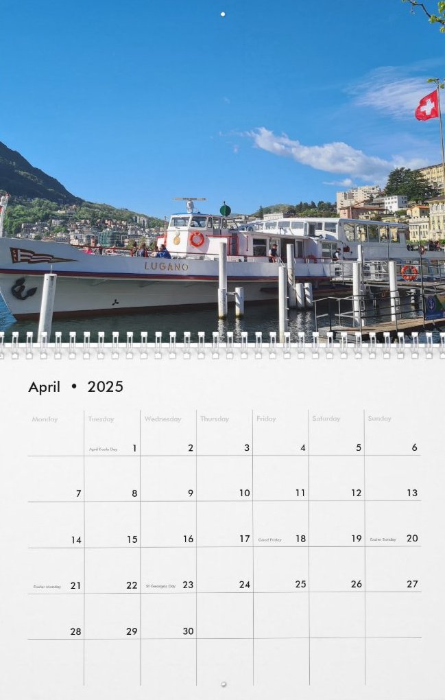 Travel Notes Wall Calendar - April