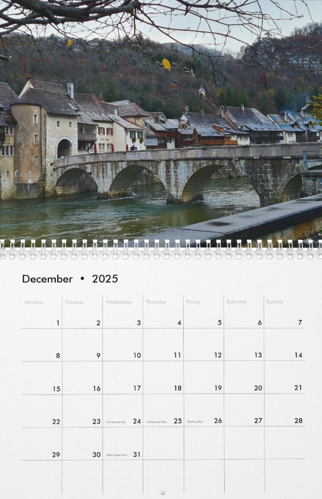 Travel Notes Wall Calendar - December