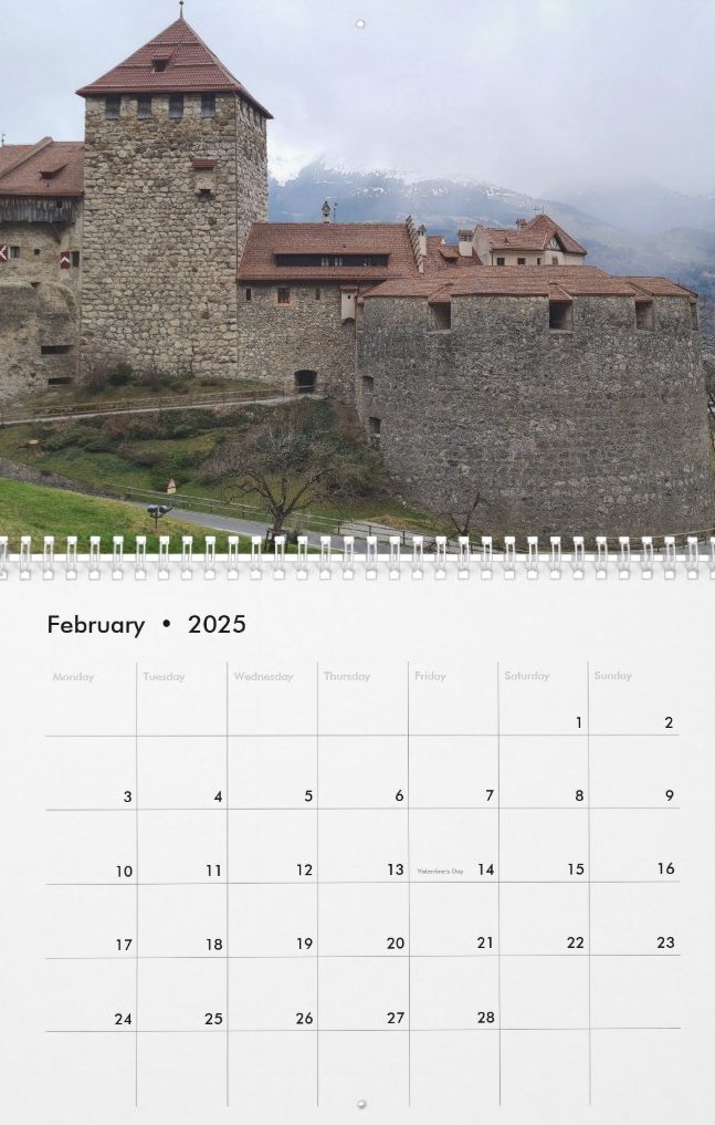 Travel Notes Wall Calendar - February