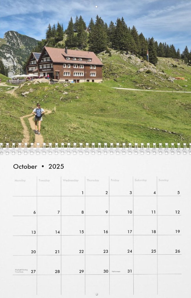 Travel Notes Wall Calendar - October