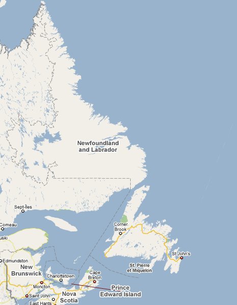 Map of Newfoundland