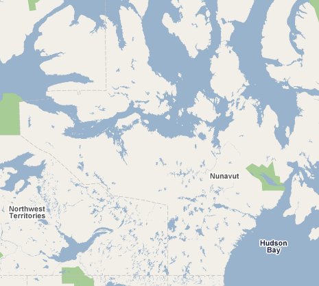 Map of Nunavut