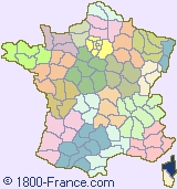 Department map of France showing the location of Haute-Corse.