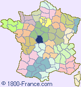 Department map of France showing the location of Indre.