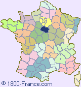 Department map of France showing the location of Loiret.