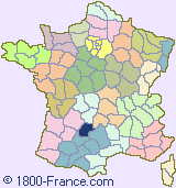 Department map of France showing the location of Lot.