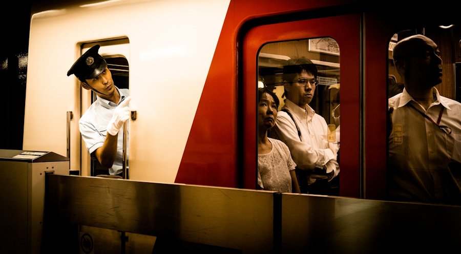 Crowded Train in Japan