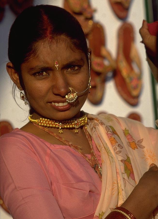 Facial Jewellery of Indian Girl in Rajasthan Travel Photography