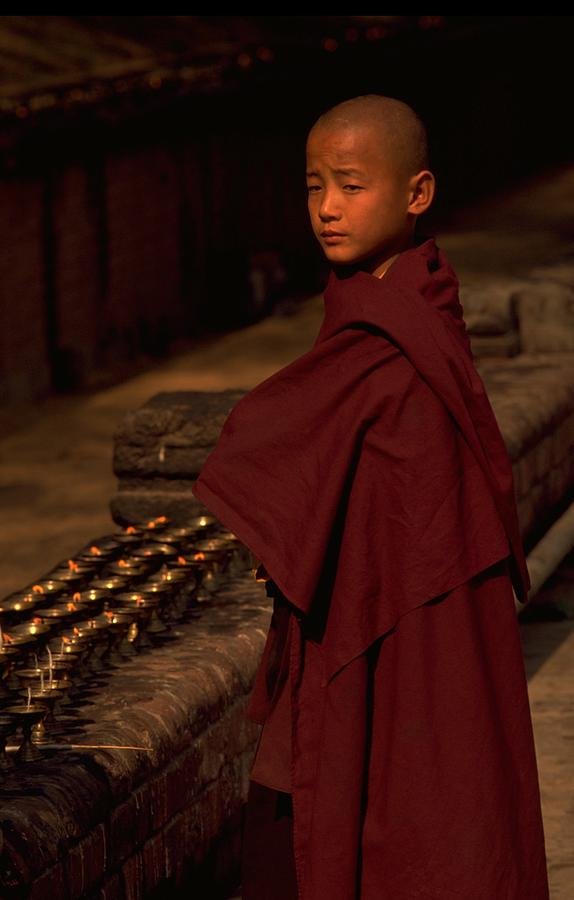 Boy Buddhist in Bodh Gaya, India Travel Photography