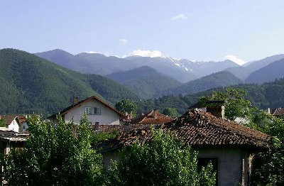 Village Kostenets with Rila Mountain Range - Copyright Debbie Lockhart